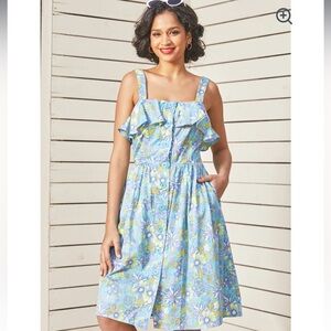 ModCloth Beckoning the Berkshires fit and flare floral jumper dress 16 NWT
